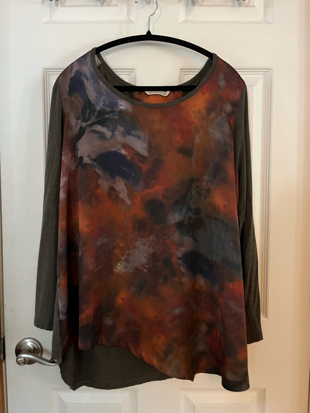 Coldwater Creek Long Sleeve Mixed Rust, Navy & Olive Pullover